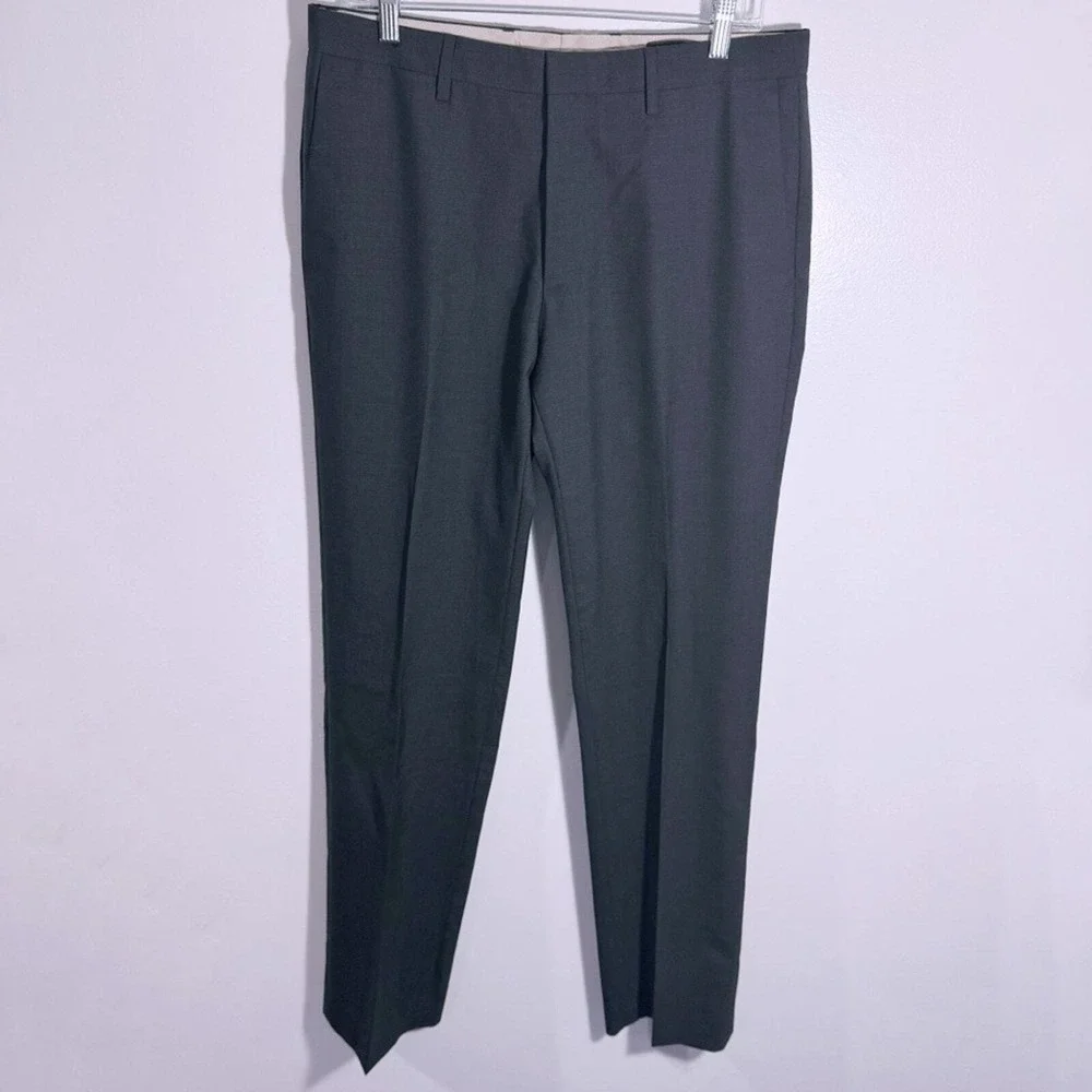 Banana Republic Tailored Slim Fit 100% Wool Black Pants Size 33
